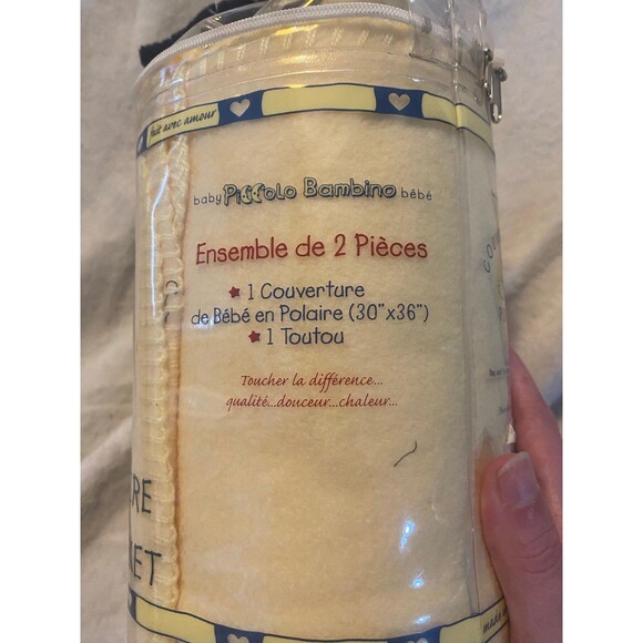 Piccolo Bambino Blanket Light Yellow Mini Security 2 Piece Ensemble Bear Plush - Picture 4 of 9